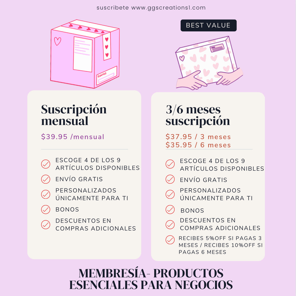 MEMBRESIA- ARTÍCULOS ESENCIALES