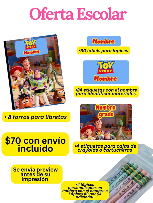 OFERTA - LABELS ESCOLARES CON FORROS